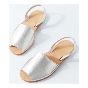 Urban Outfitters Silver Shoes Sandals Pons Slides